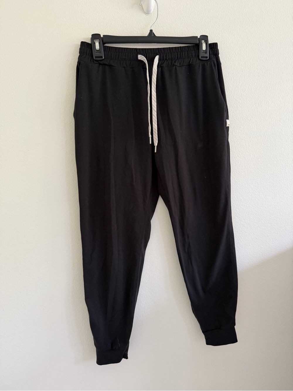 Vuori Black Joggers with White Drawcord